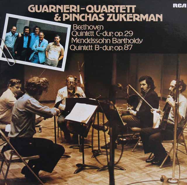 ガルネリ四重奏団、ズッカーマンのベートーヴェン、メンデルスゾーン/弦楽五重奏曲集　独RCA　3532　LP レコード