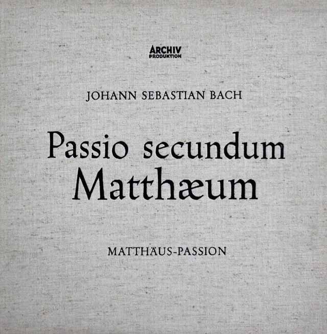 【モノラル】　リヒターのバッハ/マタイ受難曲　独ARCHIV　3225　LP レコード