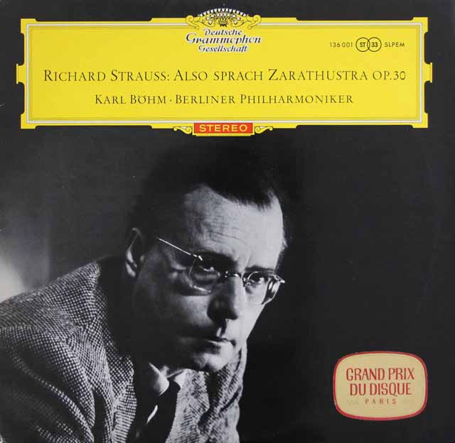 【赤ステレオ/独最初期盤】　ベームのR.シュトラウス/交響詩「ツァラトゥストラはかく語りき」　独DGG　3226　LP レコード