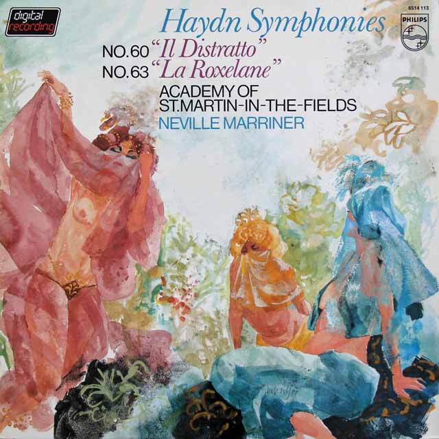 マリナーのハイドン/交響曲第60番「迂闊者」、第63番「ラ・ロクスラーヌ」　蘭PHILIPS　3591　LP レコード