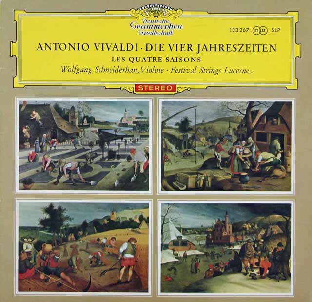 【赤ステレオ・独最初期10インチ盤】　シュナイダーハン&バウムガルトナーのヴィヴァルディ/「四季」　独DGG　3227　LP レコード