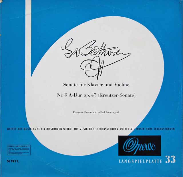 レーヴェングート、ドローのベートーヴェン/ヴァイオリンソナタ第9番「クロイツェル」　独Opera　3228　LP レコード