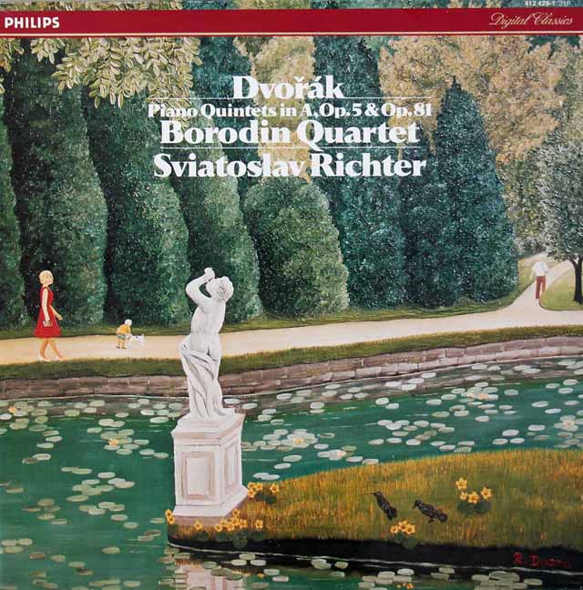 リヒテル、ボロディン弦楽四重奏団のドヴォルザーク/ピアノ五重奏曲第1、2番　蘭PHILIPS　3591　LP レコード