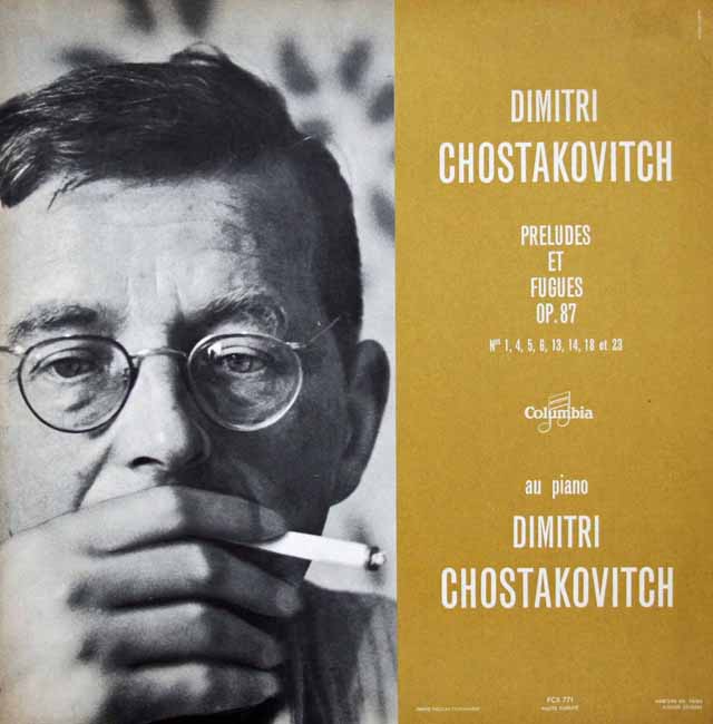 ショスタコーヴィチ自作自演/前奏曲とフーガ　仏Columbia　3228　LP レコード