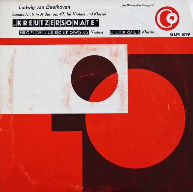 レコード 10インチ盤 ボスコフスキー、クラウスのベートーヴェン/ヴァイオリンソナタ第9番「クロイツェル」 独