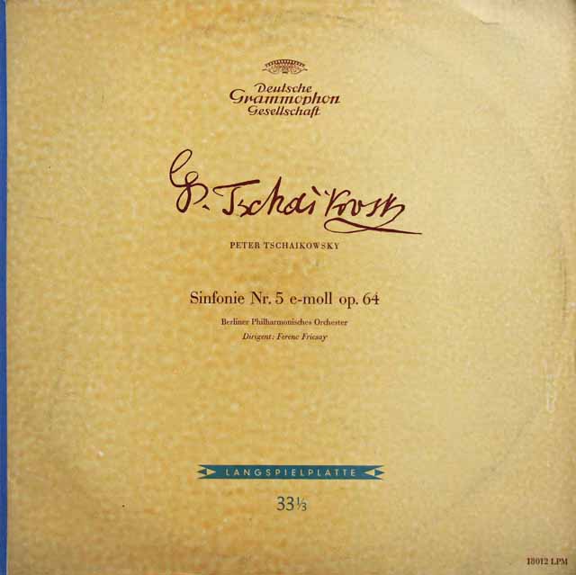 【独最初期盤】　フリッチャイのチャイコフスキー/交響曲第5番　独DGG　3229　LP　レコード