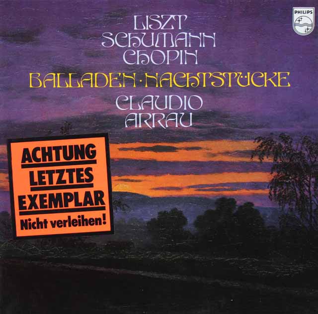 アラウのリスト/バラード 第2番、シューマン/幻想小曲集ほか　独PHILIPS　3230　LP レコード