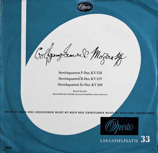 バルヒェット四重奏団のモーツァルト/弦楽四重奏曲第5番?7番　独Opera　3230　LP レコード
