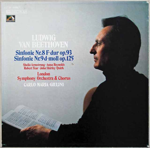 ジュリーニのベートーヴェン/交響曲第8、9番　独EMI　3804　LP レコード