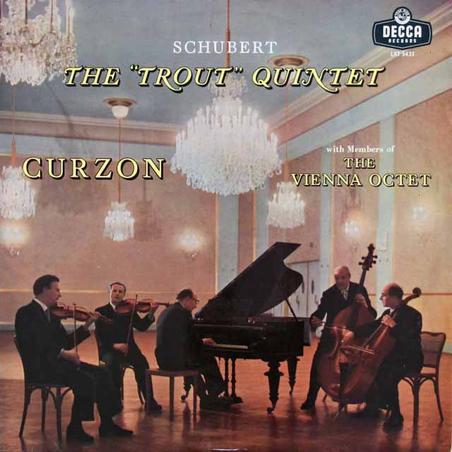 【モノラル】　カーゾンらのシューベルト/ピアノ五重奏曲「ます」　英DECCA　3698　LP レコード