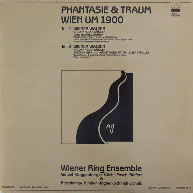 ウィーン・リング・アンサンブルの「1900年頃のウィーン、幻想と夢」　オーストリアadv　3698　LP レコード