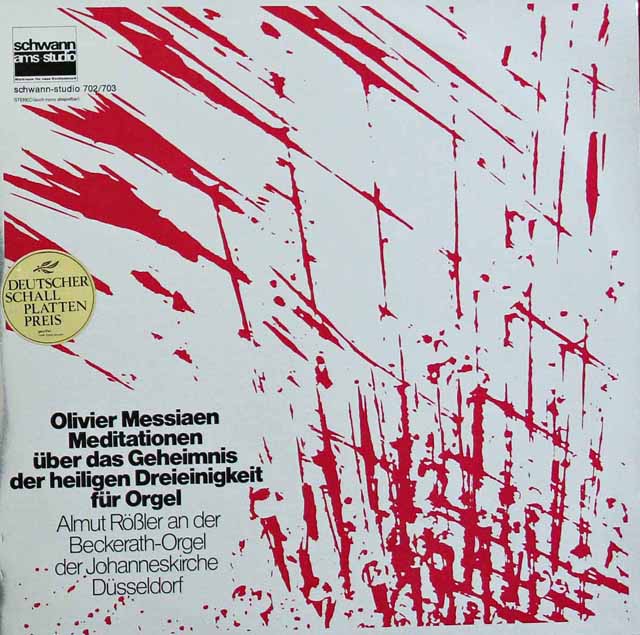 レスラーのメシアン/聖なる三位一体の神秘への瞑想　独schwann   3270　LP レコード