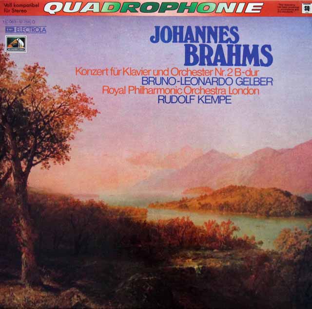ゲルバー、ケンペのブラームス/ピアノ協奏曲第2番　独EMI  3697　LP レコード