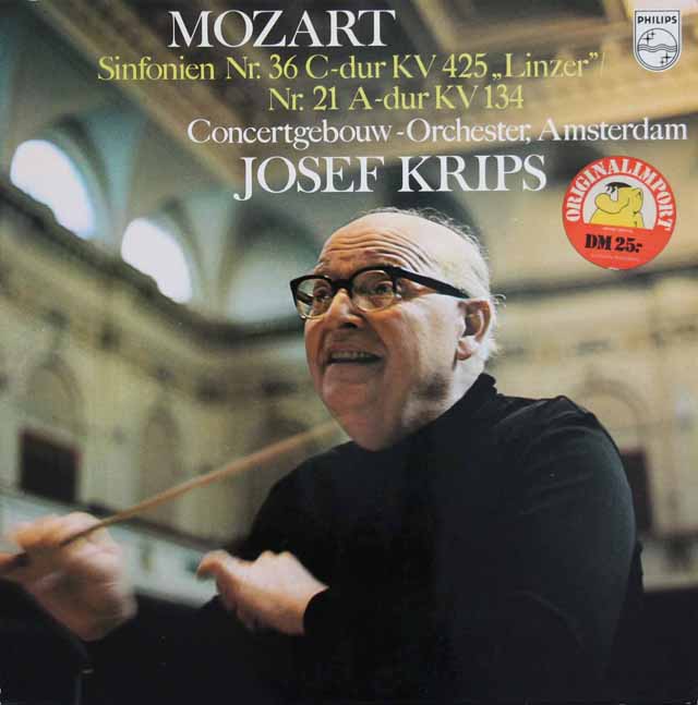 【オリジナル盤】　クリップスのモーツァルト/交響曲第36番「リンツ」、21番　蘭PHILIPS　3302　LP レコード