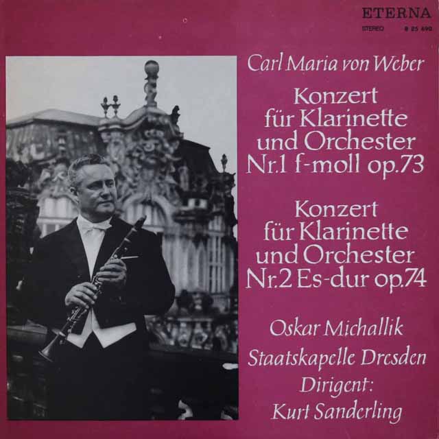 ミヒャリク&ザンデルリンクのウェーバー/クラリネット協奏曲集 　独ETERNA　3303　LP レコード