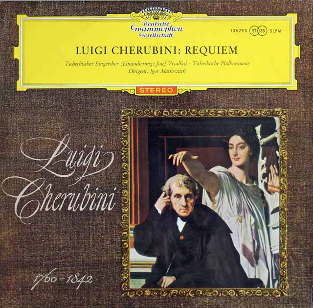 【赤ステレオ、独最初期盤】　マルケヴィチのケルビーニ/レクイエム ニ短調　独DGG　3808　LP レコード