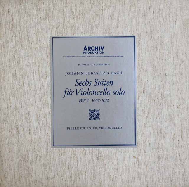 【オリジナル盤】　フルニエのバッハ/無伴奏チェロ組曲全集　独ARCHIV  3304　LP レコード