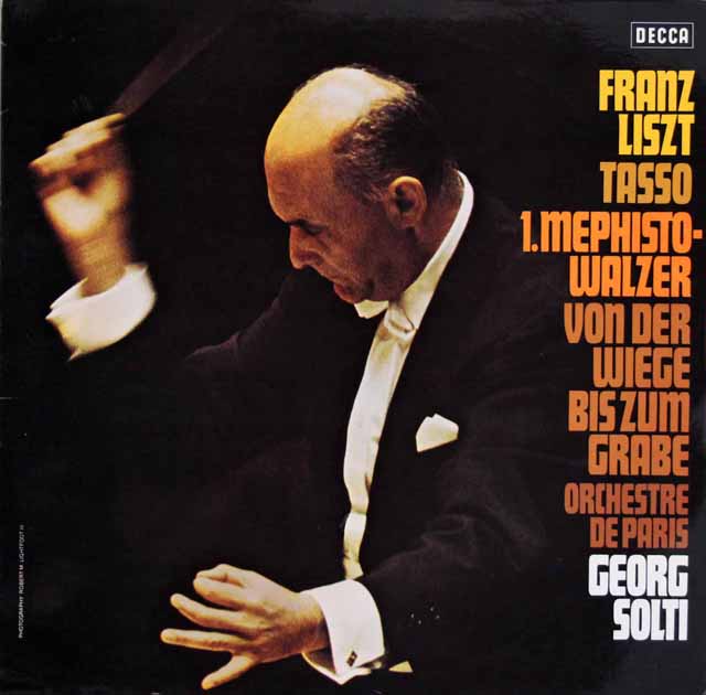 ショルティのリスト/「タッソー、悲劇と勝利」、メフィストワルツほか　独DECCA　3808　LP レコード