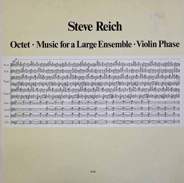 ライヒの自作自演/大アンサンブルのための音楽（1978）ほか　独ECM　3696　LP レコード