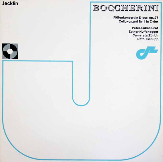 グラーフ、ニッフェネッガー、チュップのボッケリーニ/フルート協奏曲、チェロ協奏曲第1番　スイスJecklin　3808　LP レコード