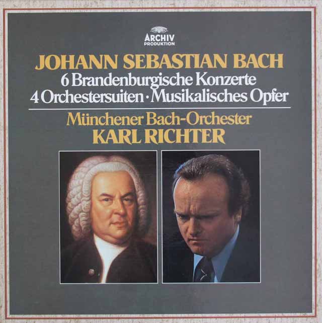 リヒターのバッハ/ブランデンブルク協奏曲&管弦楽組曲ほか　独ARCHIV　3305　LP レコード