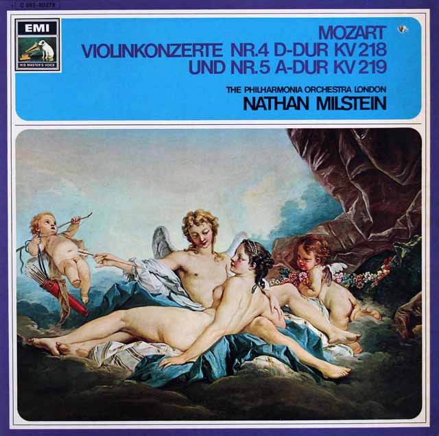 ミルシュタイン、ラインスドルフのモーツァルト/ヴァイオリン協奏曲第4、5番　独EMI　3810　LP レコード