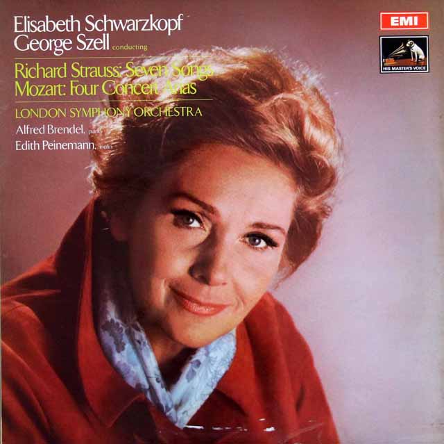 シュヴァルツコップ、セルのモーツァルト、R.シュトラウス/歌曲集　英EMI　3810　LP レコード