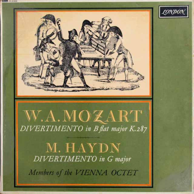 ウィーン・オクテット（八重奏団）のメンバーによるモーツァルト/ディヴェルティメント第15番ほか　英LONDON　3307　LP レコード