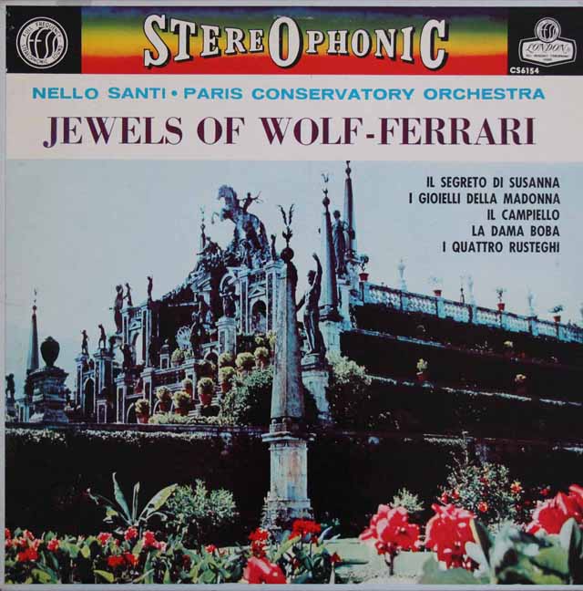 【ブルー・バック・ジャケット】　サンティのヴォルフ=フェラーリ/組曲「マドンナの宝石」ほか　英LONDON　3812　LP レコード