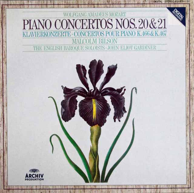 ビルソン、ガーディナーのモーツァルト/ピアノ協奏曲第20、21番　独ARCHIV　3307　LP レコード