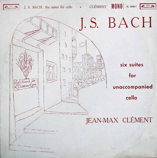 【モノラル】　クレマンのバッハ/無伴奏チェロ組曲全曲　英LONDON/L'OISEAU-LYRE　3307　LP レコード