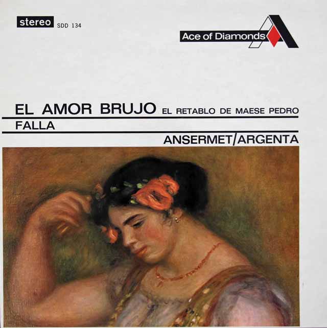 アンセルメ&アルヘンタのファリャ/「恋は魔術師」、「ペドロ親方の人形芝居」　英Ace of Diamonds（DECCA）　3308　LP レコード