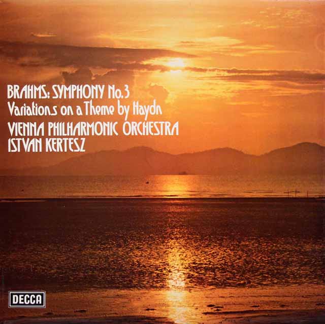 【オリジナル盤】　ケルテスのブラームス/交響曲第3番、ハイドンの主題による変奏曲　英DECCA　3308　LP レコード