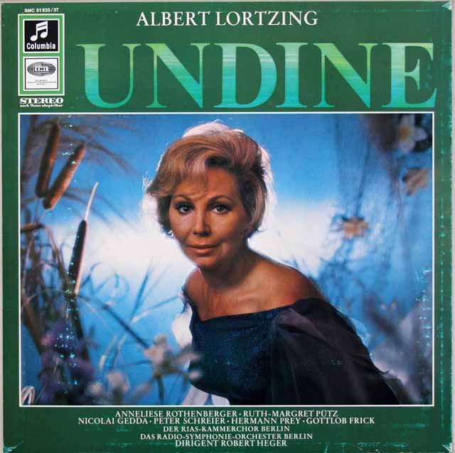 ローテンベルガー、ゲッダ、プライ、ヘーガーらのロルツィング/歌劇「ウンディーネ」　独Columbia　3308　LP レコード