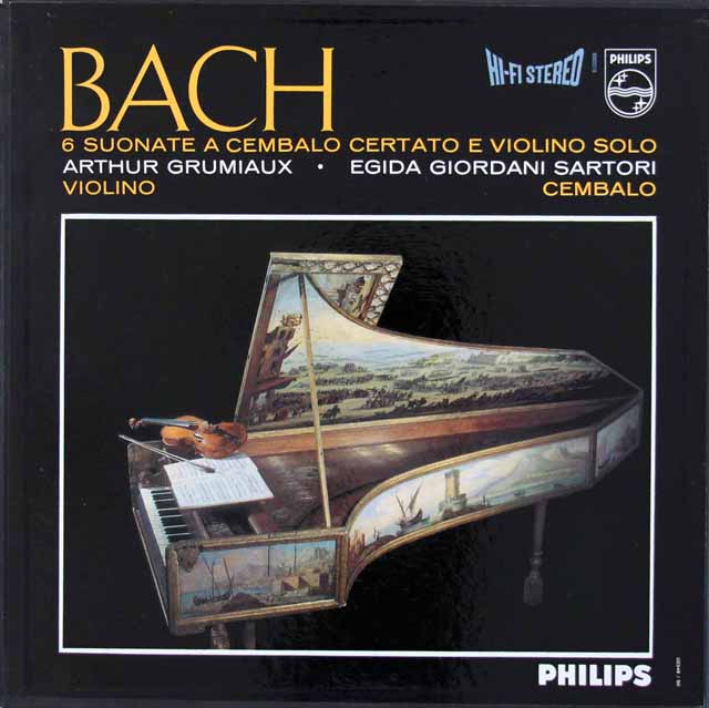 グリュミオー&サルトリのバッハ/ヴァイオリンとチェンバロのためのソナタ集　蘭PHILIPS　3308　LP レコード