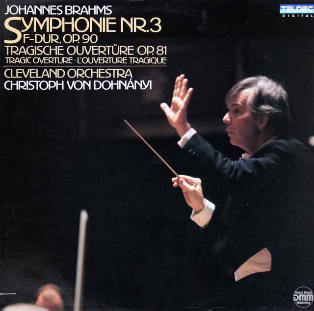 ドホナーニのブラームス/交響曲第3番&悲劇的序曲　独TELDEC　3309　LP レコード