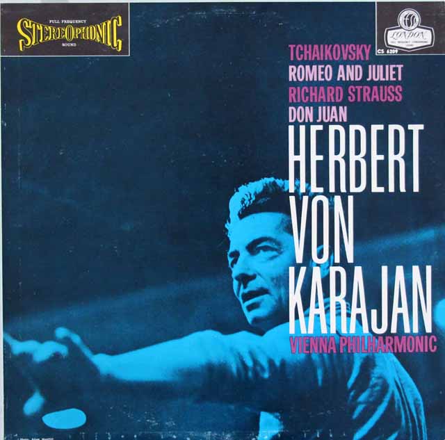 【ブルー・バックジャケット】　カラヤンのチャイコフスキー/「ロメオとジュリエット」ほか　英LONDON　3694　LP レコード