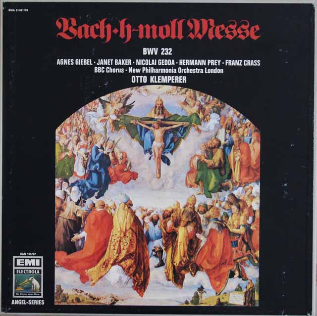 クレンペラーのバッハ/ミサ曲ロ短調　独EMI　3309　LP レコード