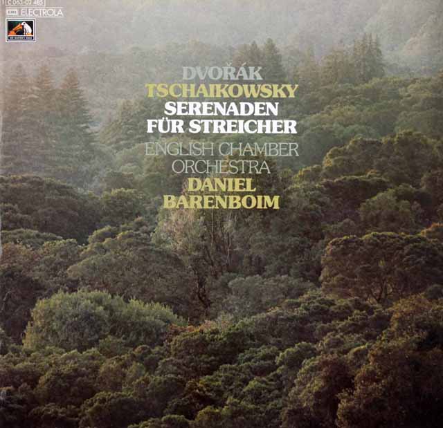 バレンボイムのチャイコフスキー、ドヴォルザーク/弦楽セレナーデ　独EMI　3310　LP レコード