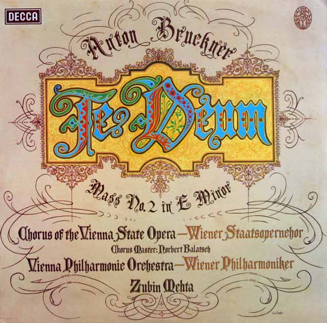 【オリジナル盤】　メータのブルックナー/テ・デウム、ミサ曲第2番　英DECCA　3310　LP レコード