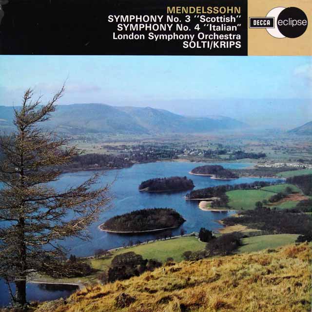 ショルティ、クリップスのメンデルスゾーン/交響曲集　英DECCA　3310　LP レコード