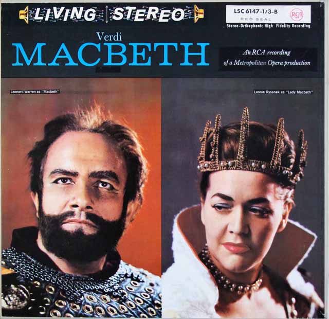 ラインスドルフのヴェルディ/「マクベス」全曲　独RCA　3694　LP レコード