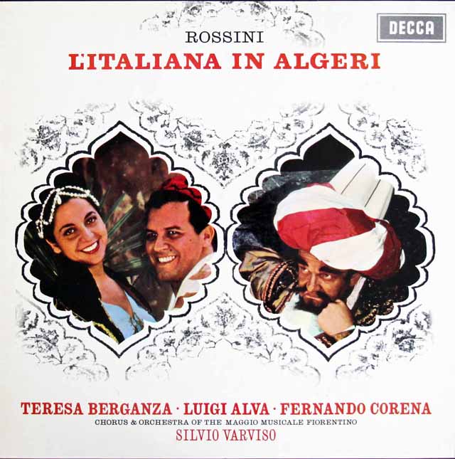 ベルガンサ&ヴァルヴィーゾのロッシーニ/「アルジェのイタリア女」全曲　英DECCA　3311　LP レコード