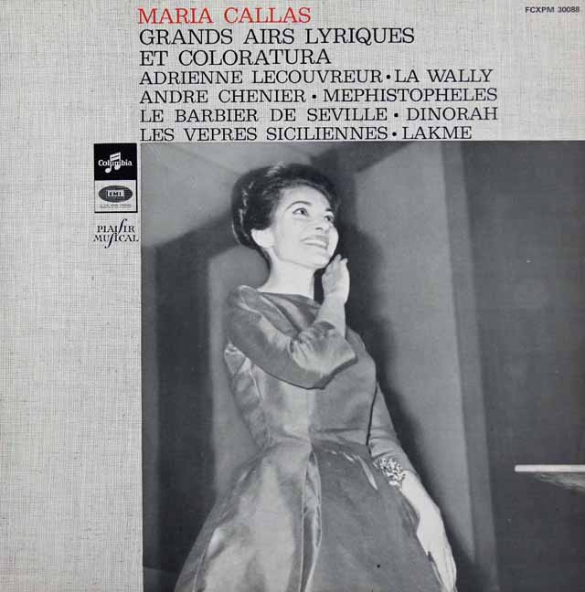 カラス&セラフィンのリリック＆コロラトゥーラ・オペラアリア集　仏columbia　3312　LP レコード