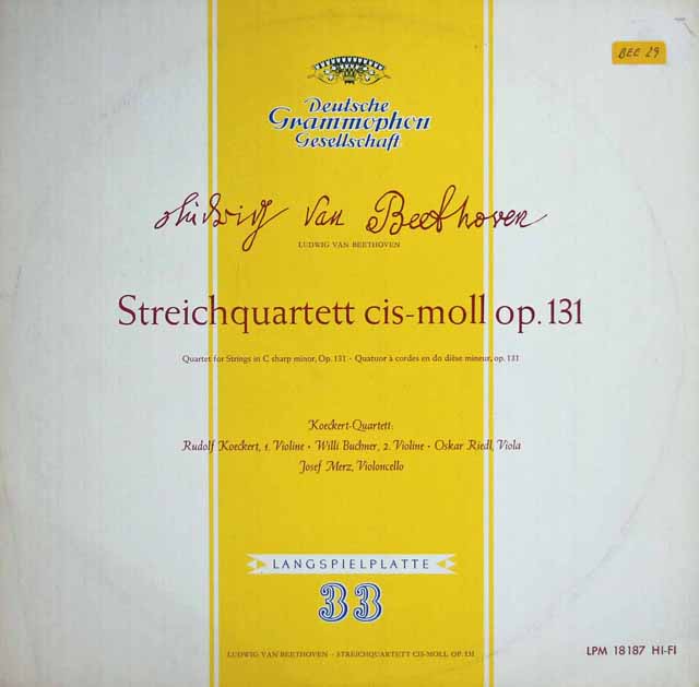 ケッケルト四重奏団のベートーヴェン/弦楽四重奏曲第14番　独DGG　3693　LP レコード