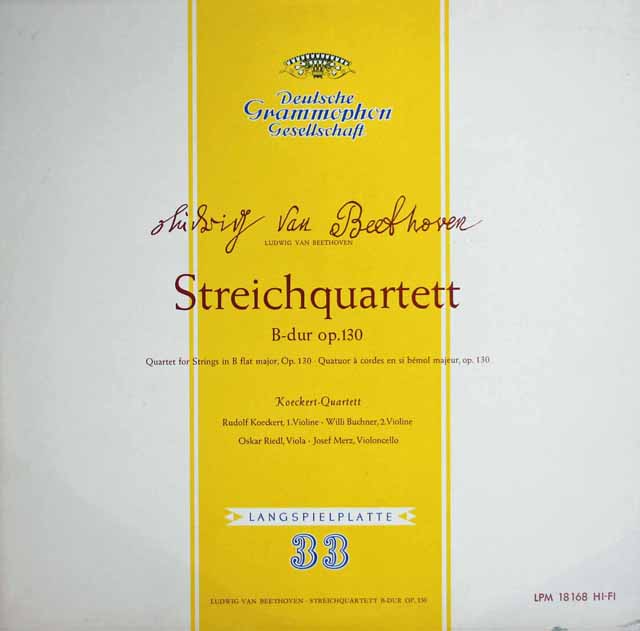 ケッケルト四重奏団のベートーヴェン/弦楽四重奏曲第13番　独DGG　3693　LP レコード