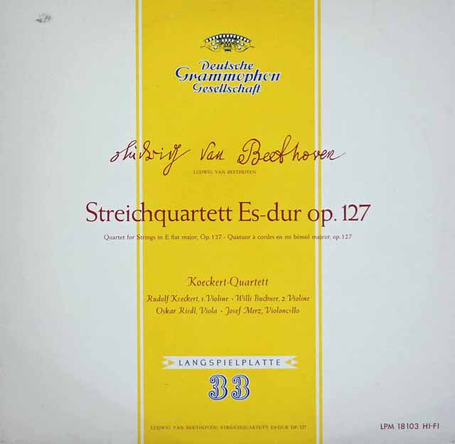 ケッケルト四重奏団のベートーヴェン/弦楽四重奏曲第12番　独DGG　3693　LP レコード