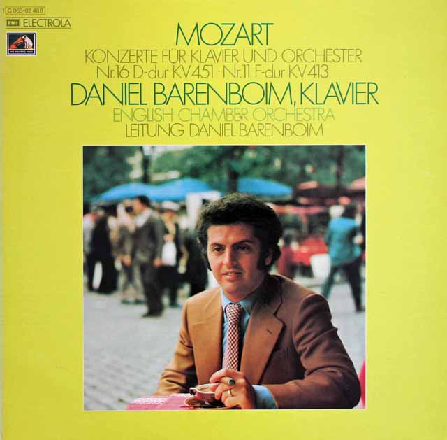 バレンボイムのモーツァルト/ピアノ協奏曲第11、16番　独EMI　3693　LP レコード