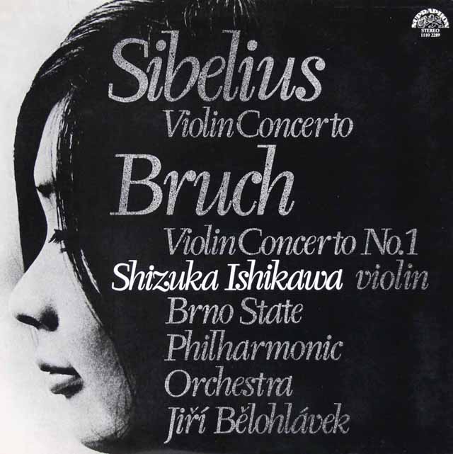 石川、ビエロフラーヴェクのシベリウス、ブルッフ/ヴァイオリン協奏曲集　チェコスロヴァキアSUPRAPHON　3313　LP レコード