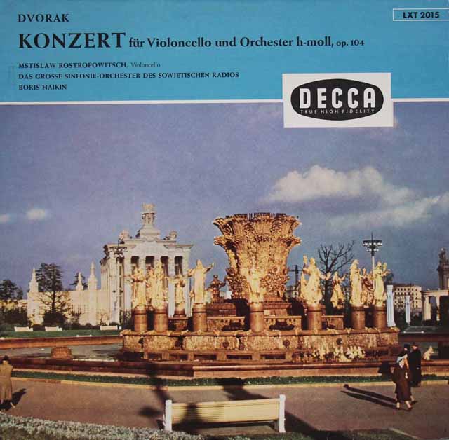 ロストロポーヴィチ、ハイキンのドヴォルザーク/チェロ協奏曲　独DECCA　3693　LP レコード